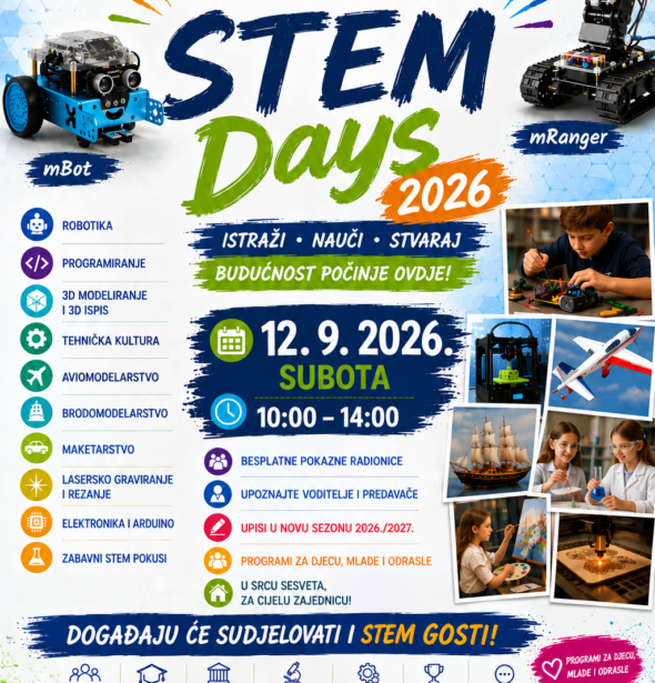 🚀 STEM DAYS 2026 – DOĐITE, ISTRAŽITE, STVARAJTE! 🤖🔬